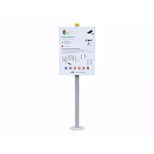 Panneau indicatif Urbagym en acier galvanisé