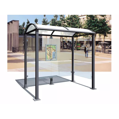 Abris de bus urbain vitré aluminium