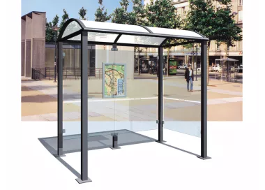 Abris de bus urbain vitré aluminium