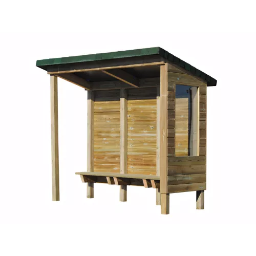 Abris de bus rustique en bois massif