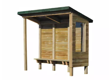 Abris de bus rustique en bois massif