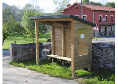 Abris de bus rustique en bois massif