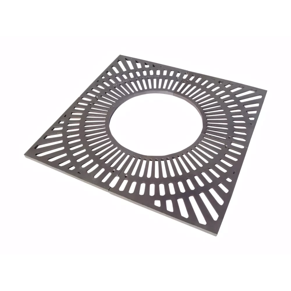Grille d'arbre carrée fonte noire 1m
