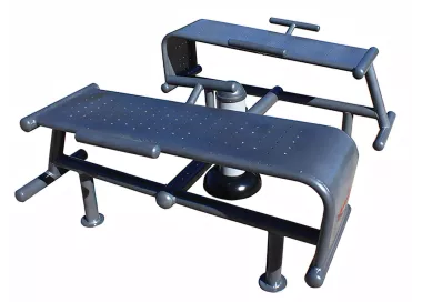 Double banc abdominaux en acier peint