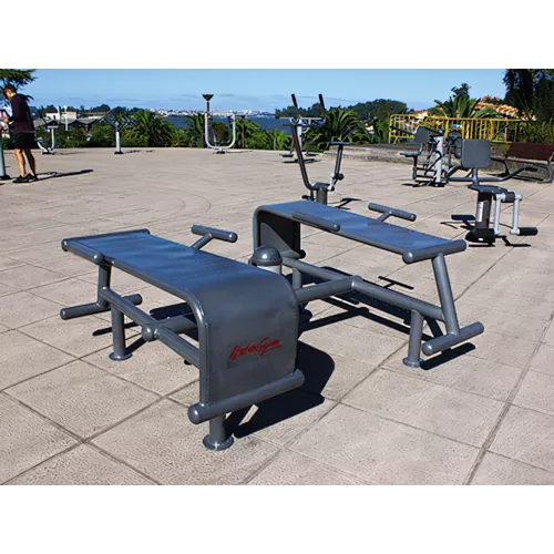 Double banc abdominaux en acier peint