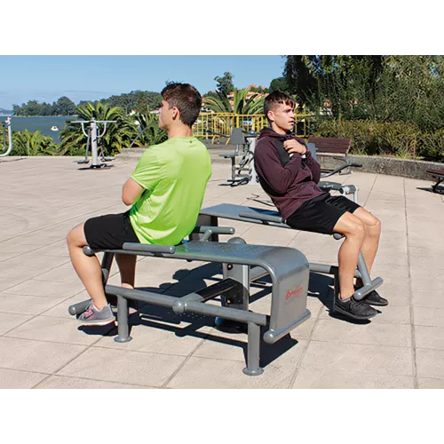 Double banc abdominaux en acier peint