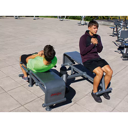 Double banc abdominaux en acier peint