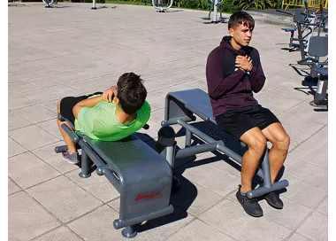 Double banc abdominaux en acier peint