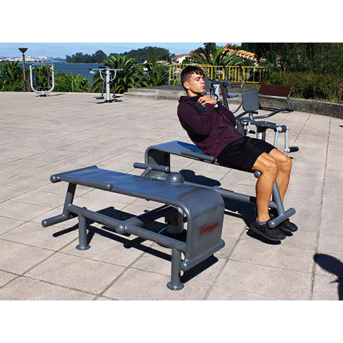 Double banc abdominaux en acier peint
