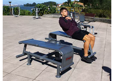Double banc abdominaux en acier peint