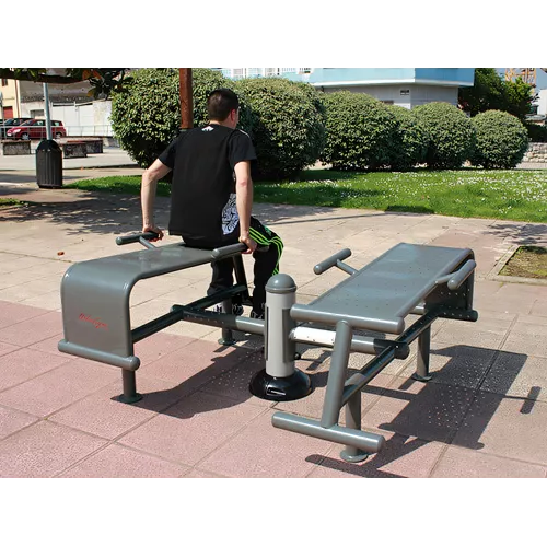 Double banc abdominaux en acier peint