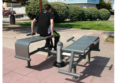 Double banc abdominaux en acier peint