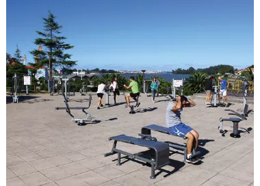 Double banc abdominaux en acier peint