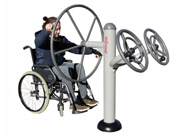 Volant et roues tournantes en acier peint