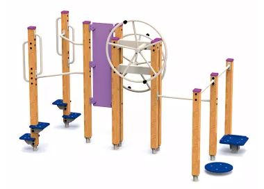 Groupe fitness extérieur roue et équilibre