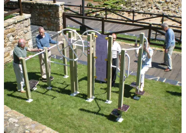 Groupe fitness extérieur roue et équilibre