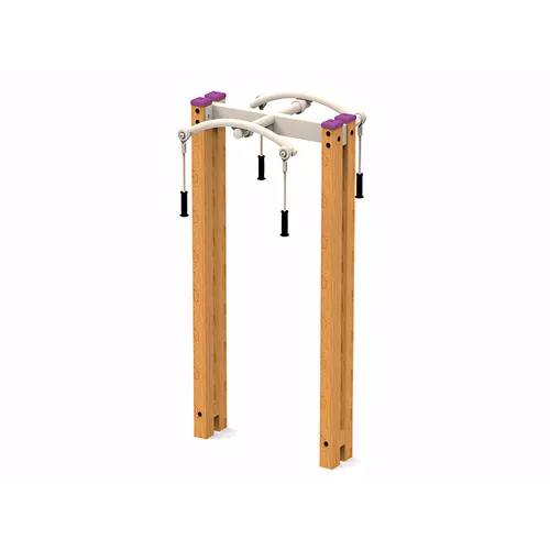 Étirement du dos en bois et acier
