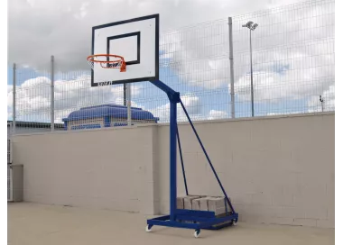 Minibasket transportable sur roulettes avec contrepoids
