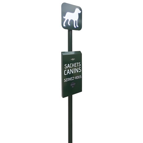 Borne de propreté avec distributeur CANISACS + 1 carton de 500 sachets