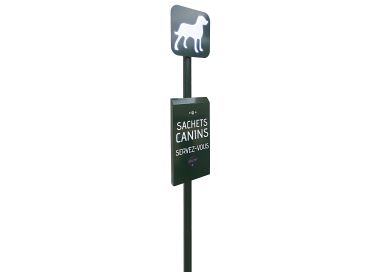 Borne de propreté avec distributeur CANISACS + 1 carton de 500 sachets