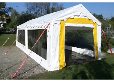 Tente de réception 3 x 8 m - Plein Air - 24m²- Complet avec murs fenêtres
