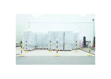 Extension poteau acier noir-jaune avec chaine 2m