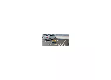 Arceau de parking haute visibilité à fixer caoutchouc