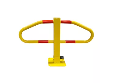 Arceau de parking pied central, tube 30 mm, bandes réfléchissantes