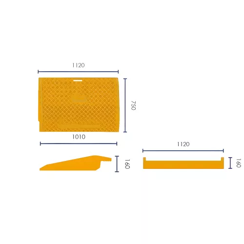 Rampe d'accès pliable antidérapante 300 kg PMR