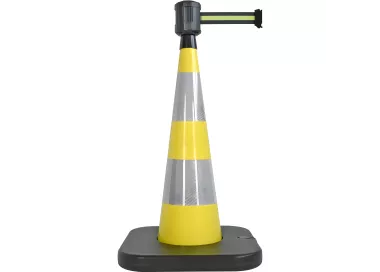 Cône de balisage lesté avec sangle rétractable 3m