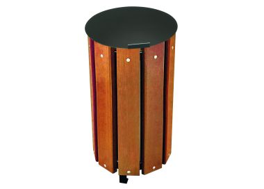 Corbeille 48 ou 63 litres VIGO lames en bois exotique
