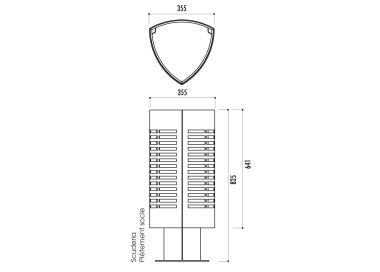 Corbeille SCUDERIA en acier tôle perforée