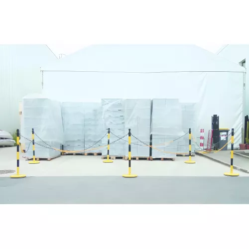 Extension poteau acier noir-jaune avec chaine 2m