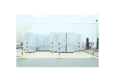 Extension poteau acier noir-jaune avec chaine 2m