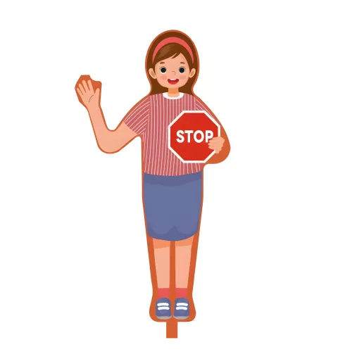 Personnage de signalisation école "LEO" 155cm PEHD