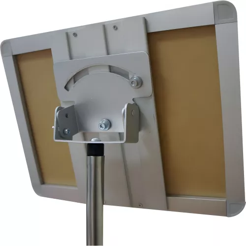 Poteau d'information extensible rotatif avec panneau A4 orientable