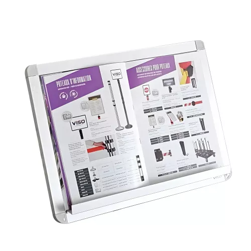 Poteau d'information extensible rotatif avec panneau A4 orientable