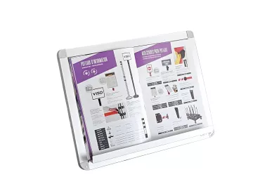 Poteau d'information extensible rotatif avec panneau A4 orientable