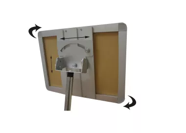Poteau d'information extensible rotatif avec panneau A4 orientable