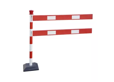 Kit poteaux abs rouge et blanc avec barrière