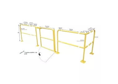 Barrière modulaire double sens acier jaune 40 mm