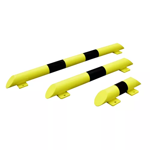 Butée de protection acier, tube 76mm, noir-jaune