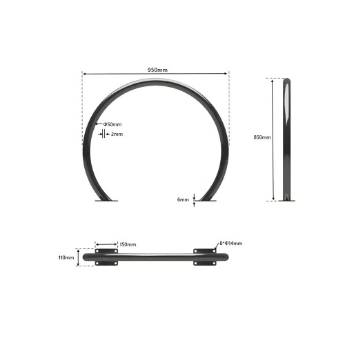 ARCEAU VÉLO ROND INOX