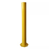 Poteau protection acier jaune noir à platine