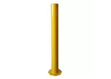 Poteau protection acier jaune noir à platine