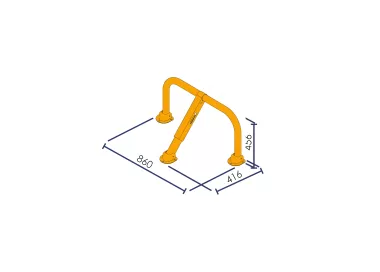 Arceau de parking haute résistance avec bandes réfléchissantes et serrure