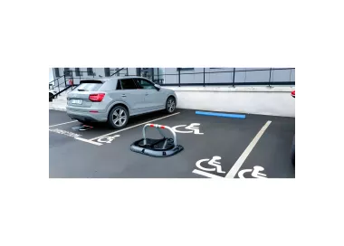 Arceau de parking haute résistance à fixer, structure caoutchouc protectrice
