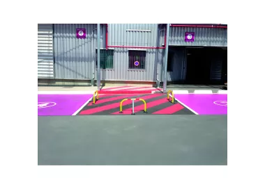 Arceau de parking haute visibilité, verrouillage automatique