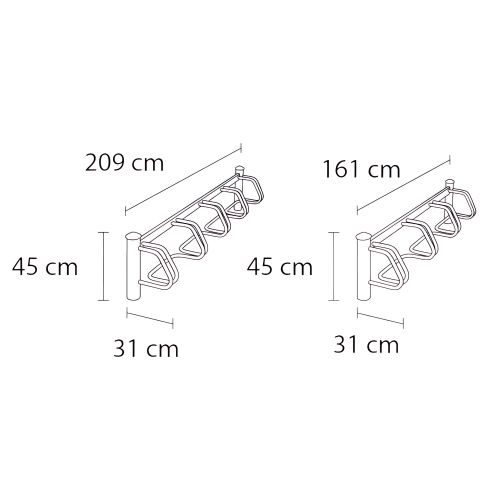 Support cycles simple face 4 ou 5 places