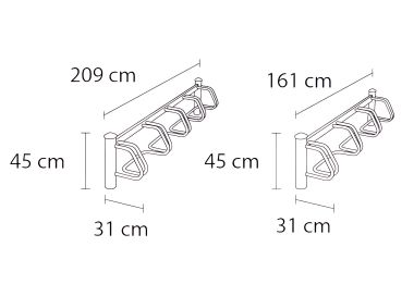Support cycles simple face 4 ou 5 places